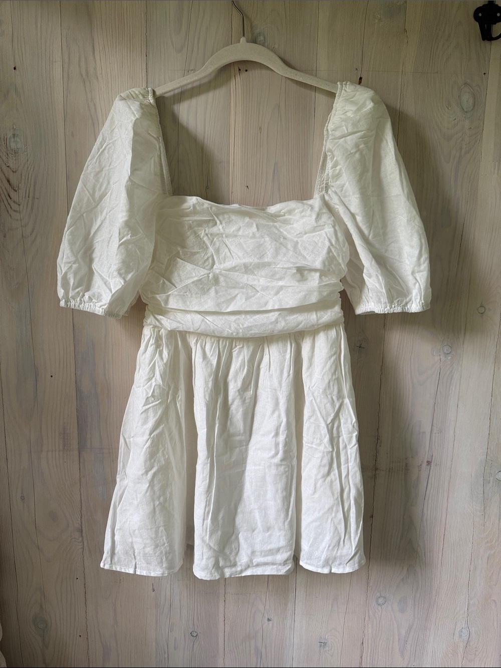 Showpo White Linen Cotton Dress Size 8